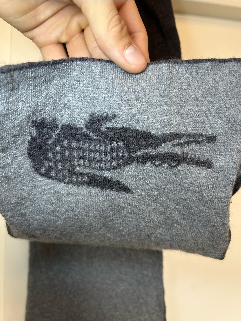 Vintage Lacoste 100% wool reversible scarf - Picture 4 of 8